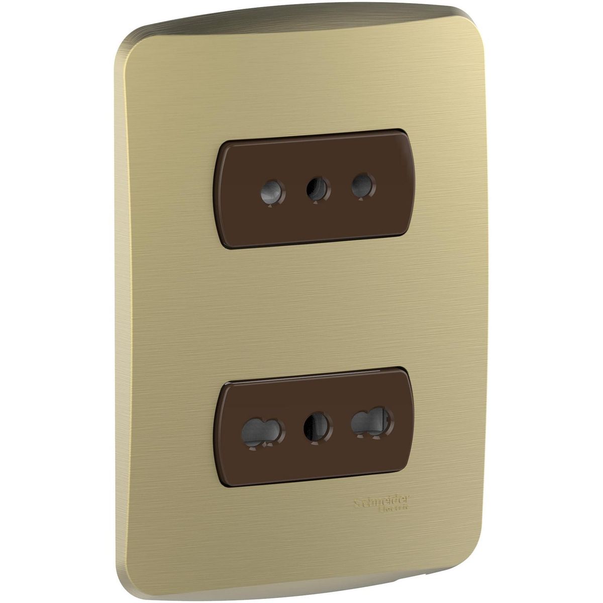 SCHNEIDER ELECTRIC - Placa Miluz armada con tomacorriente 10/16A + 10A dorado