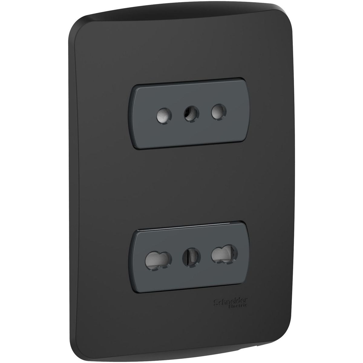 SCHNEIDER ELECTRIC - Placa Miluz armada con tomacorriente 10/16A + 10A grafito