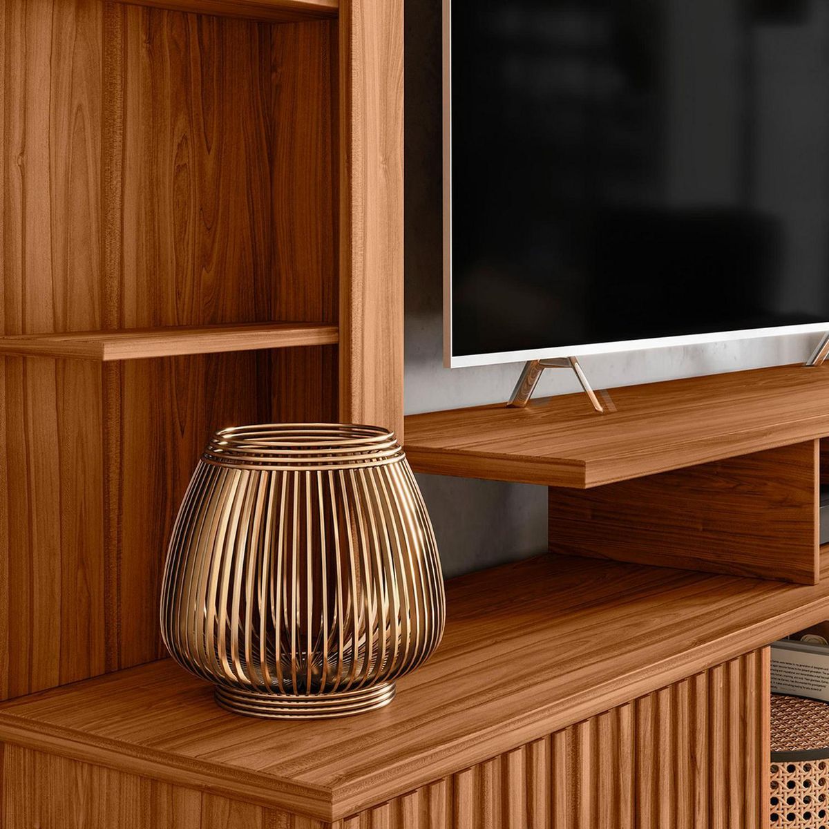 EXIT - Estante TV Florida Canela 65 " 207x182x40 cm