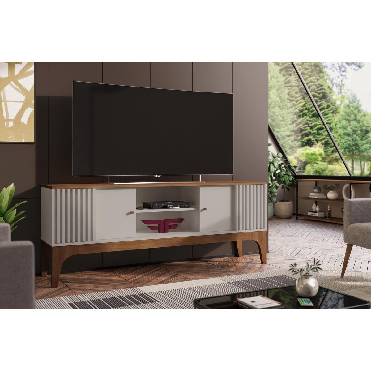 EXIT - Rack TV Florencia Beige Mate 70 " 160x63,7x36,5 cm