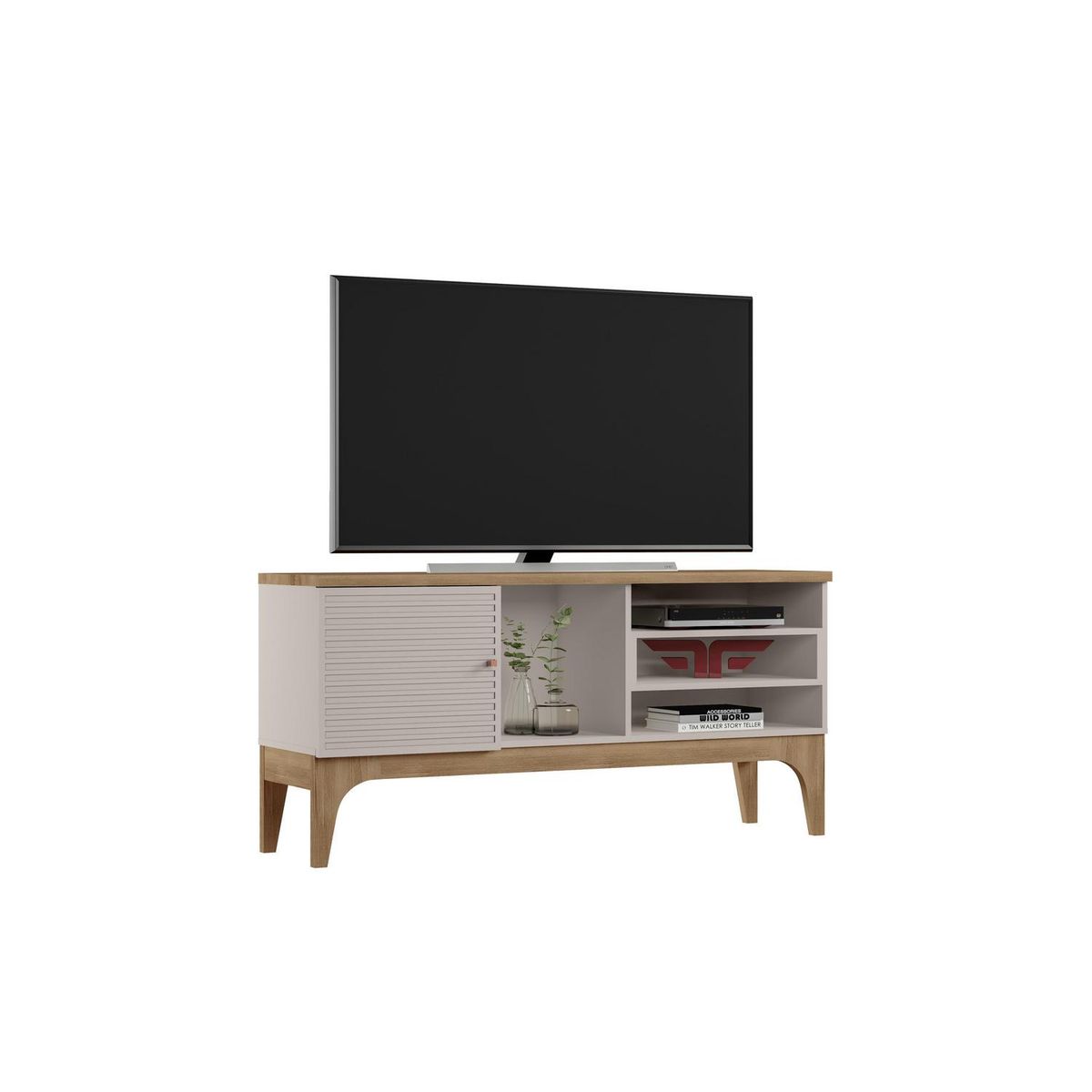 EXIT - Rack TV Veneza Beige/Cedro 60 " 136x67,3x36,5 cm