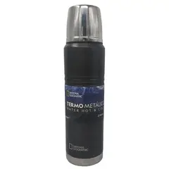 NATIONAL GEOGRAPHIC - Termo para Agua 1 l Acero Inoxidable Negro/ Plateado