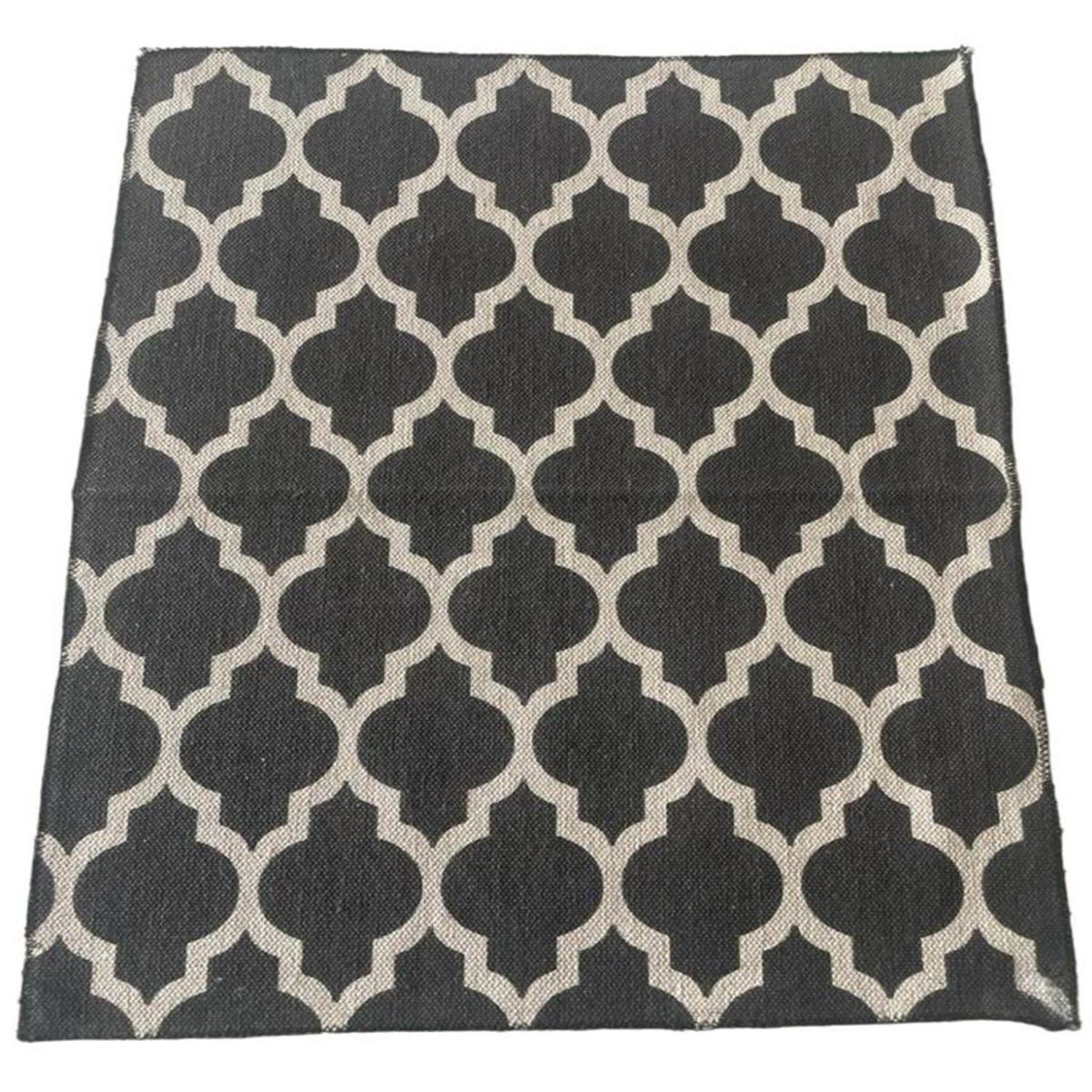 RONDA - Alfombra Diseño 60x90 cm Poliéster NEGRO