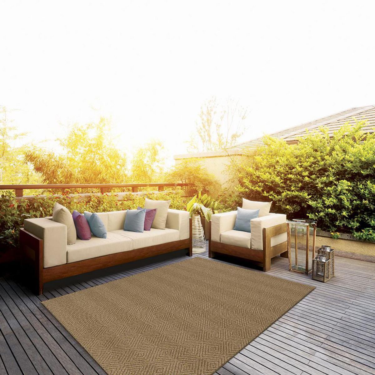 IDETEX - Alfombra Grande Pattern 240x340 cm Polipropileno Caramelo