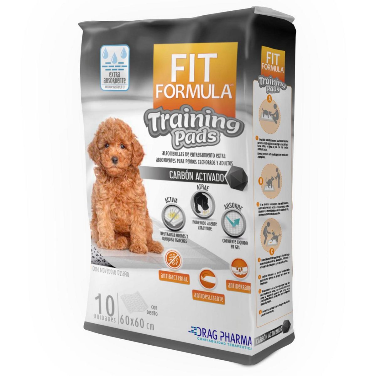 FIT FORMULA - Sabanillas  para perros carbón 10 unidades