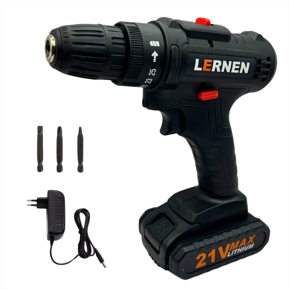 LERNEN - Taladro inalámbrico atornillador 10mm 21V + accesorios