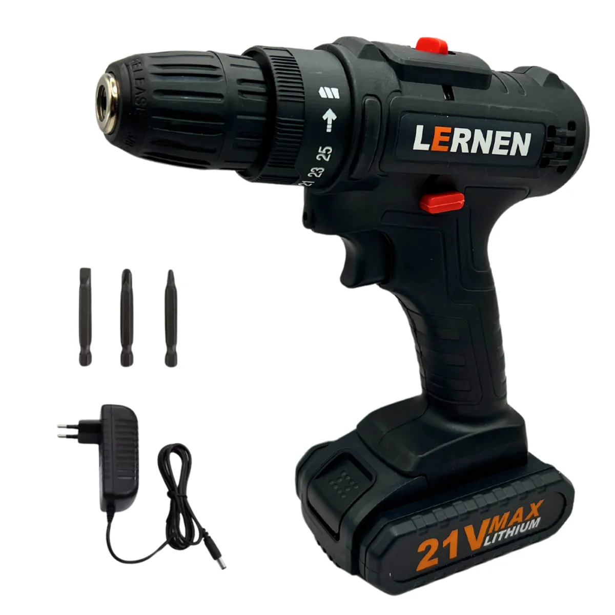 LERNEN - Taladro inalámbrico atornillador 10mm 21V + accesorios