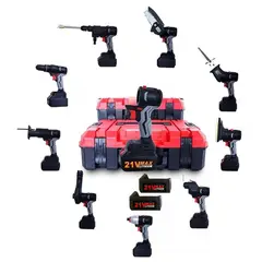 LERNEN - Taladro Inalámbrico Percutor 21V/Herramienta 10 En 1/2 Baterías
