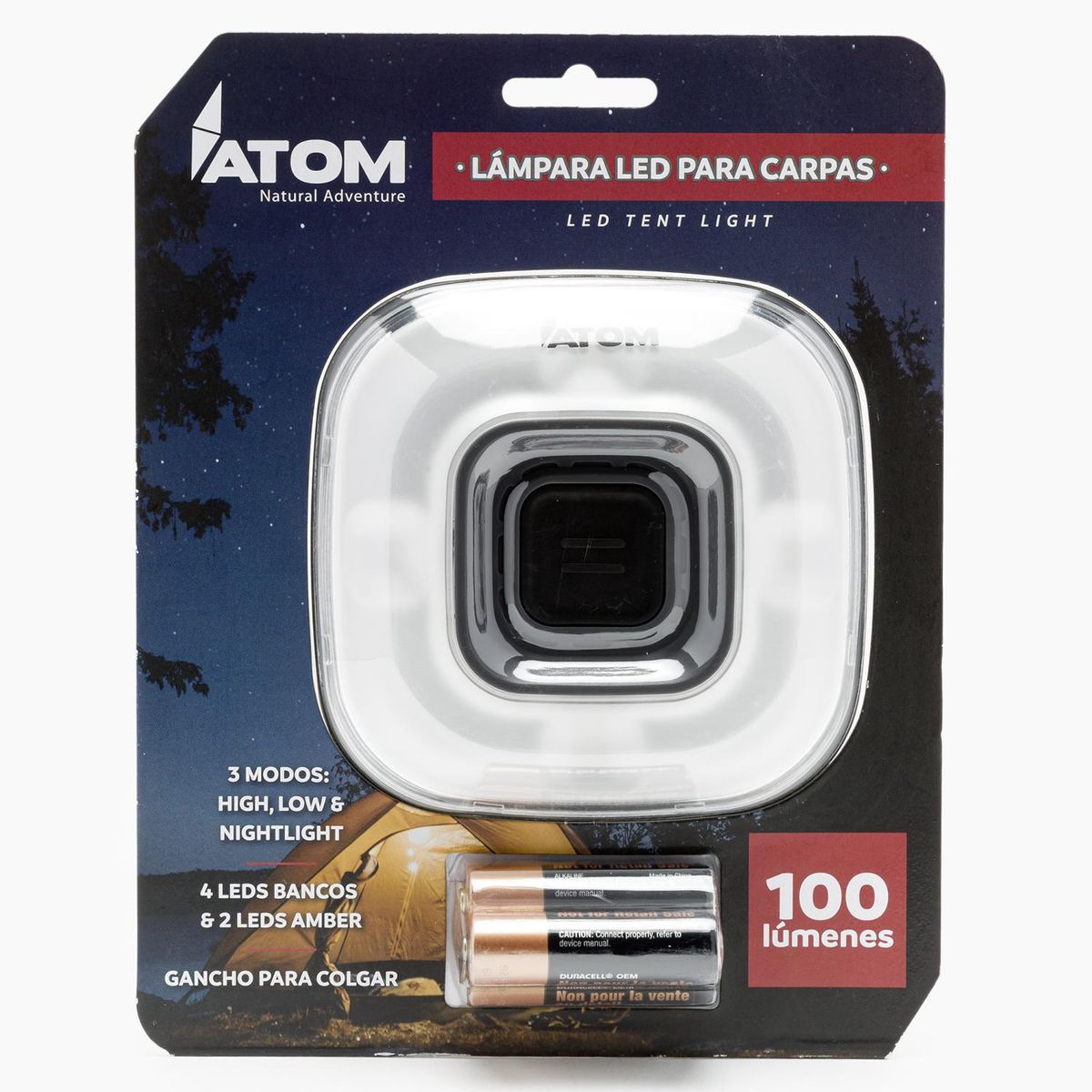 ATOM - Lámpara Led para Carpas 100 lm Polietileno Gris
