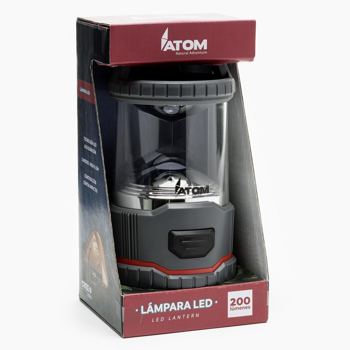 ATOM - Lámpara Led 200 lm Polietileno Gris