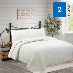DIB - Quilt Cubrecama Geometric Hebra Natural 2 Plazas