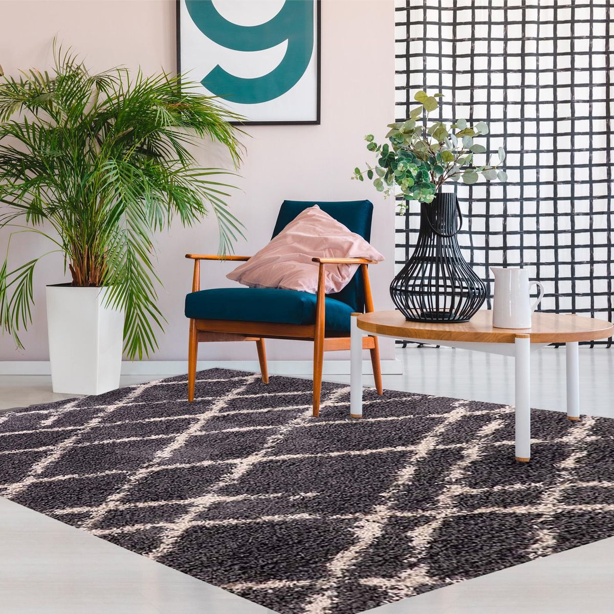 DIB - Alfombra Shaggy design 180x275 cm grey