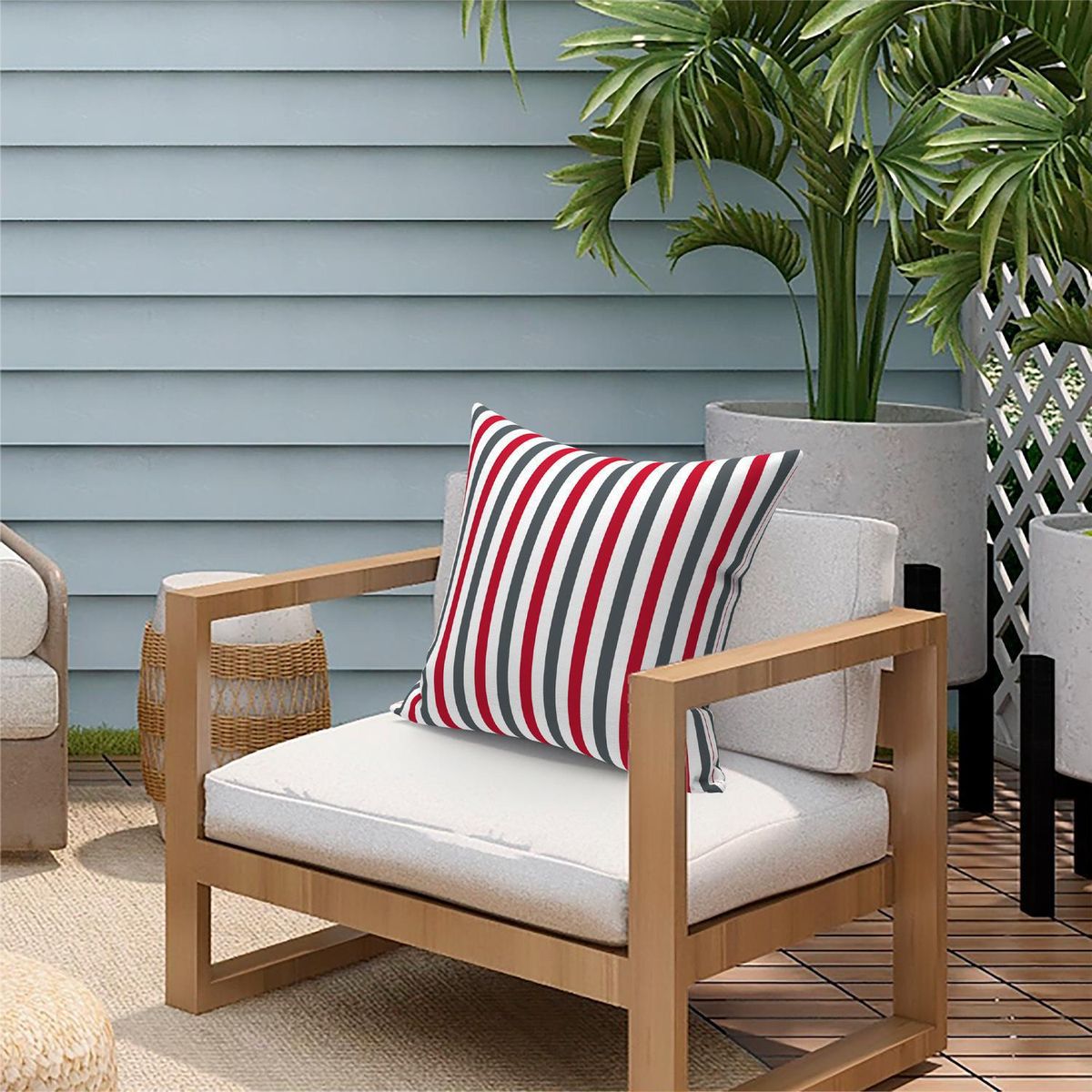 DIB - Cojín Deco Líneas 43x43 cm Rojo