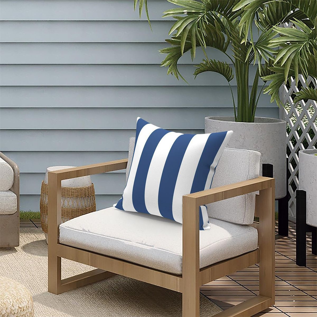 DIB - Cojín Deco Franjas 43x43 cm Azul