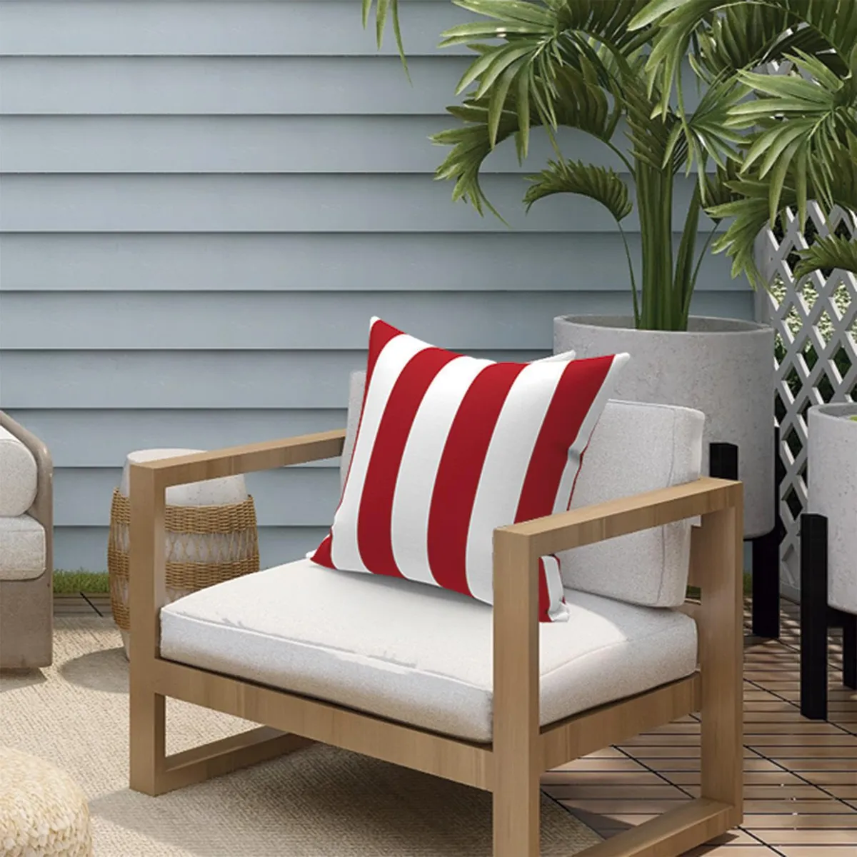 DIB - Cojín Deco Franjas 43x43 cm Rojo