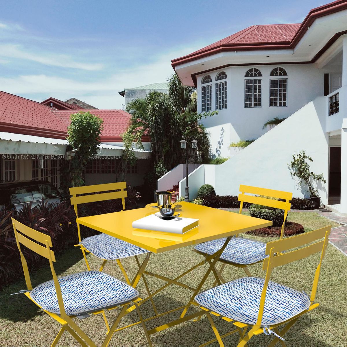 DIB - Cojín Silla Mosaico 43x43 cm Azul