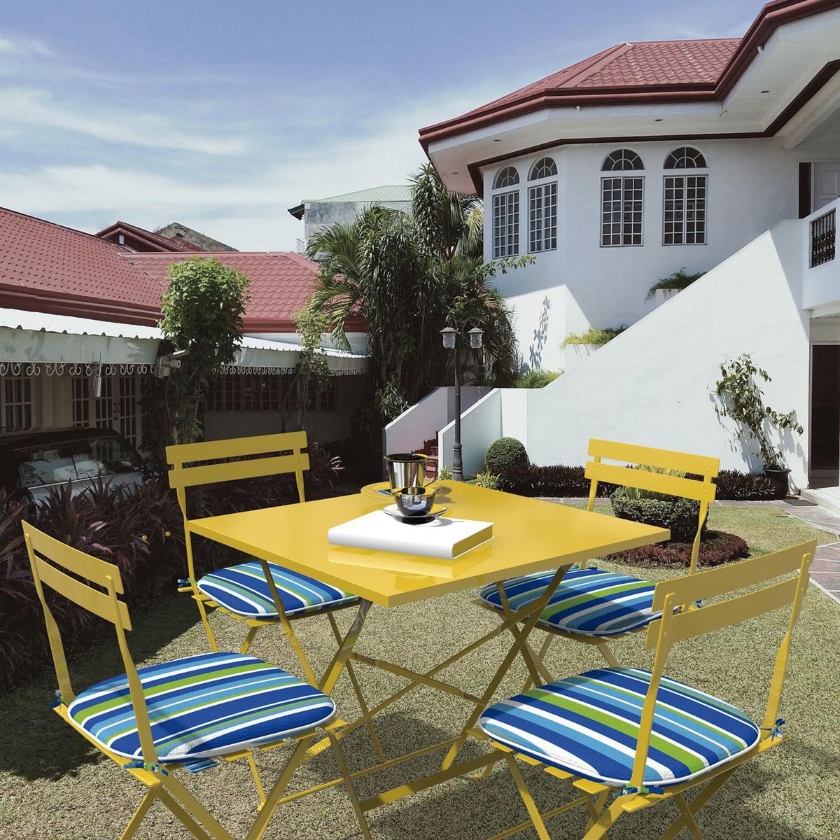 DIB - Cojín Silla Lineas 43x43 cm Azul