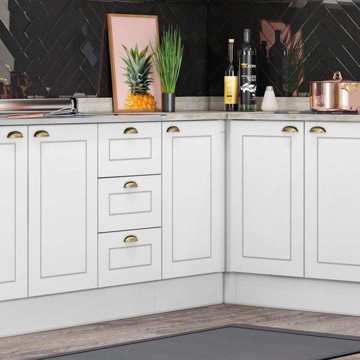 HOME MOBILI - Modulo esquina base 1 puerta Paressine 84cm