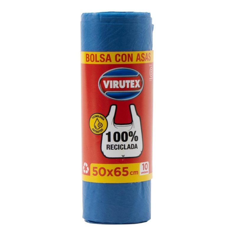 VIRUTEX - Bolsa con Asas 50x65 cm 10 Litros 10 Unidades