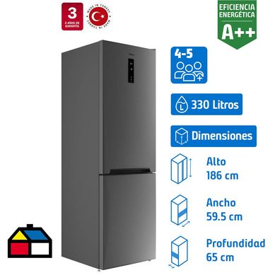 Refrigerador Bottom Freezer No Frost 330 Litros Plata RBF 74621 SS