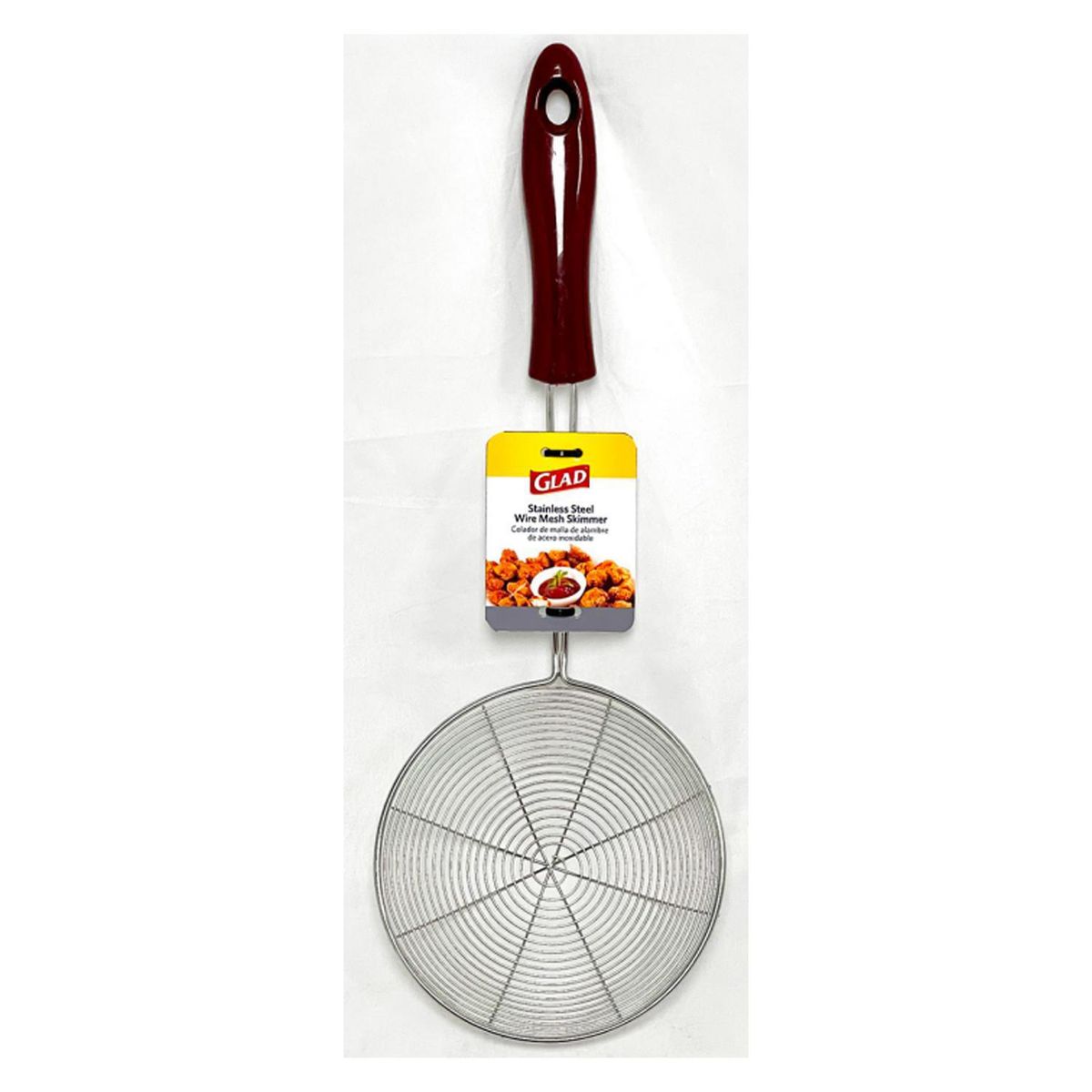 GLAD - Colador Araña Glad 36 cm Mango Rojo Cocina