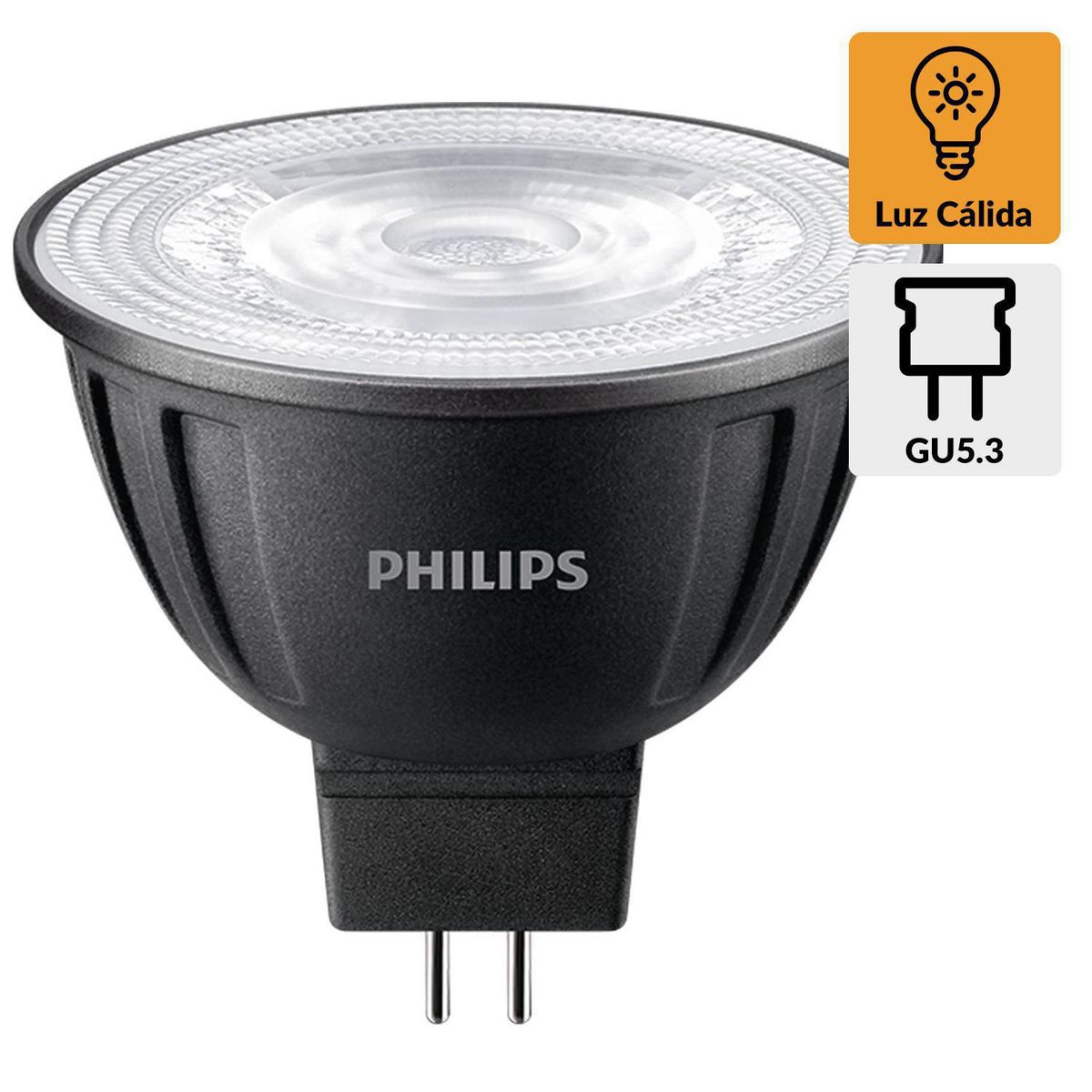 PHILIPS - Ampolleta Led Master Dimerizable 6.5 W GU5.3 500 lm Luz Cálida