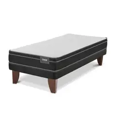 CIC - Cama 1.5 Plazas Europea Onix Dual Gris Oscuro, Blanco