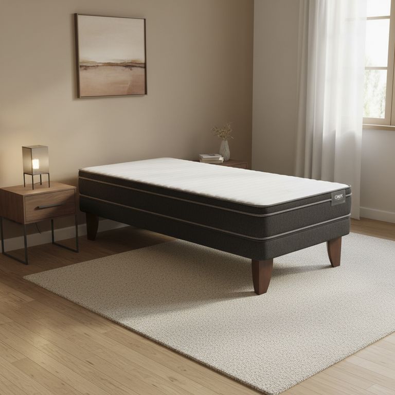 Cama 1.5 plazas Europea Onix Dual Negro