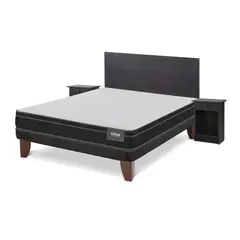 CIC - Cama Europea 2 plazas Onix Dual Gris oscuro, blanco