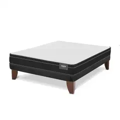 CIC - Cama 2 Plazas Europea Onix Dual Gris Oscuro, Blanco
