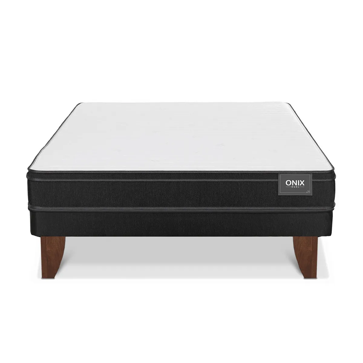 CIC - Cama 2 plazas Europea Onix Dual Gris oscuro, blanco