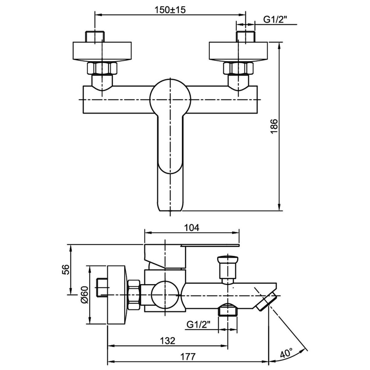 FANALOZA - Monomando Tina Ducha New Barcelon Cromado