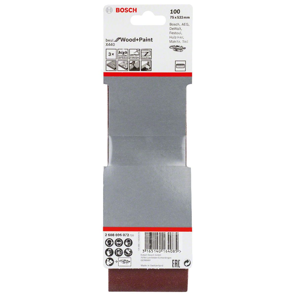 BOSCH - Lija de Banda Madera 3x21 Gr100-x3u
