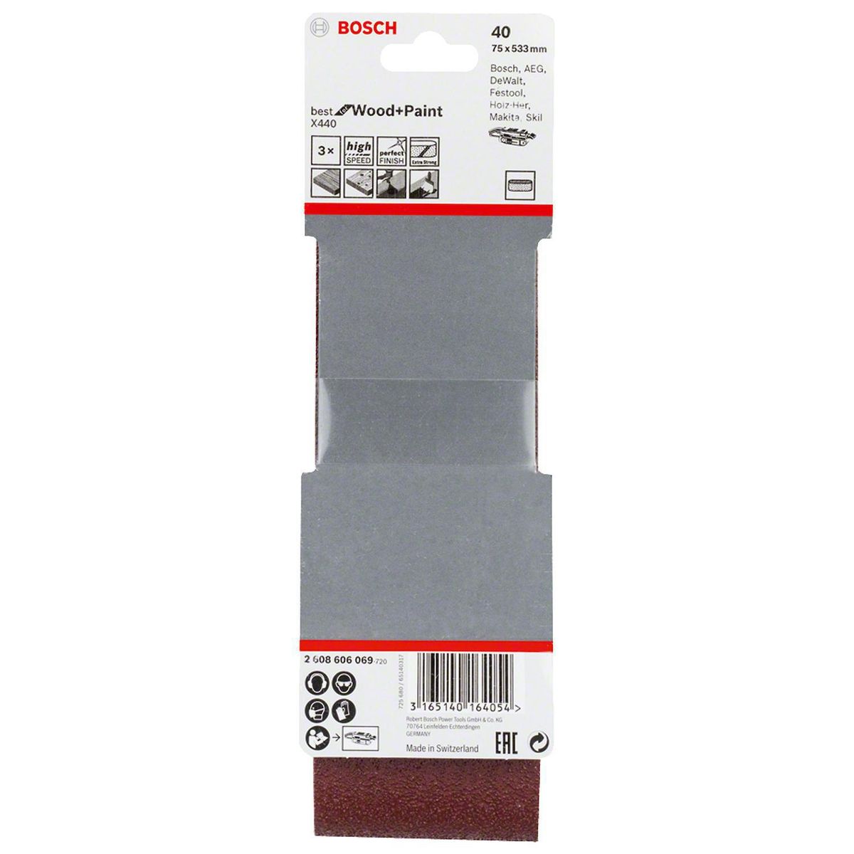 BOSCH - Lija de banda 75x533mm G40