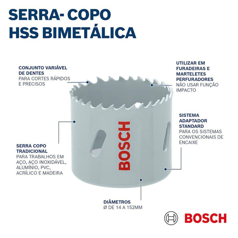 BOSCH - Sierra Copa HSS Bimetal 76mm