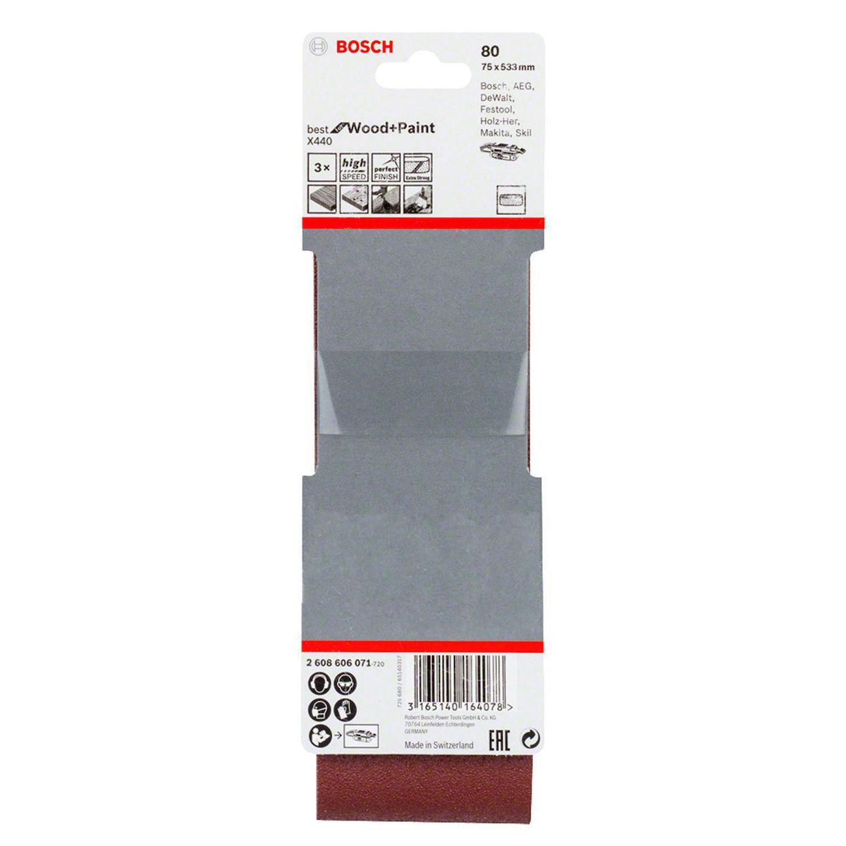 BOSCH - Lija de Banda Madera 3x21 Gr80-x3u