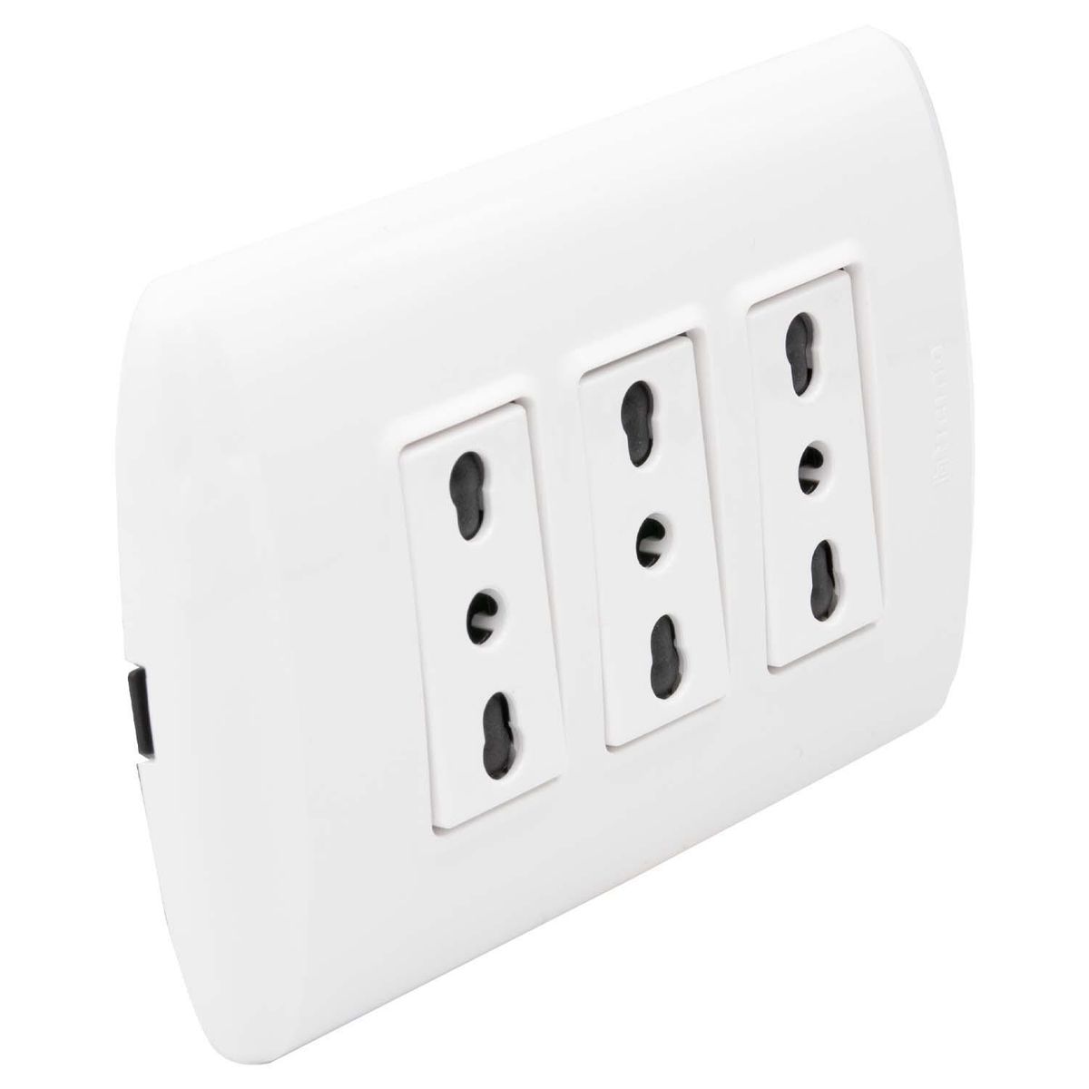 BTICINO - Placa Armada Modus Plus Tomacorriente Triple 10/16A Color Blanco