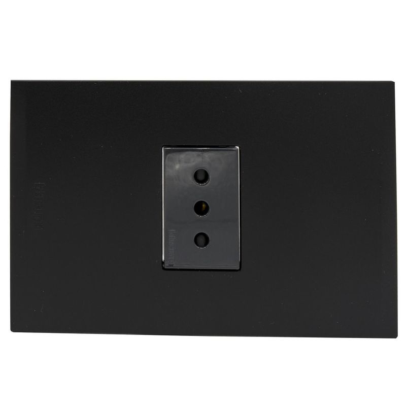 BTICINO - Placa armada Nóbile tomacorriente simple 10A negro
