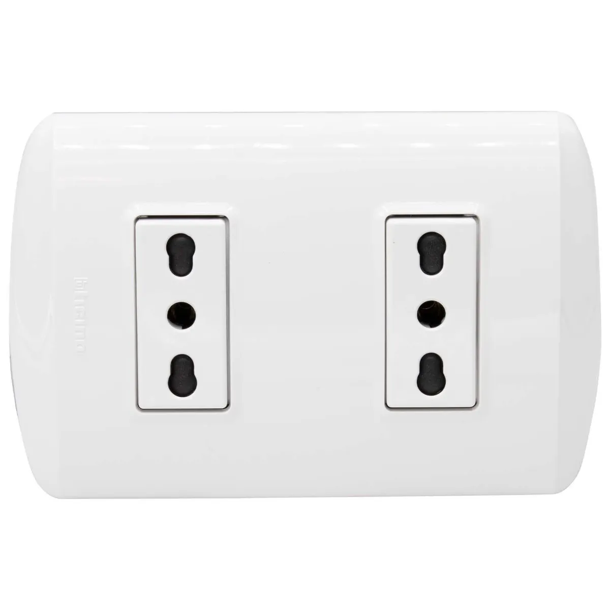 BTICINO - Placa Armada Modus Plus Tomacorriente Doble 10/16A Color Blanco