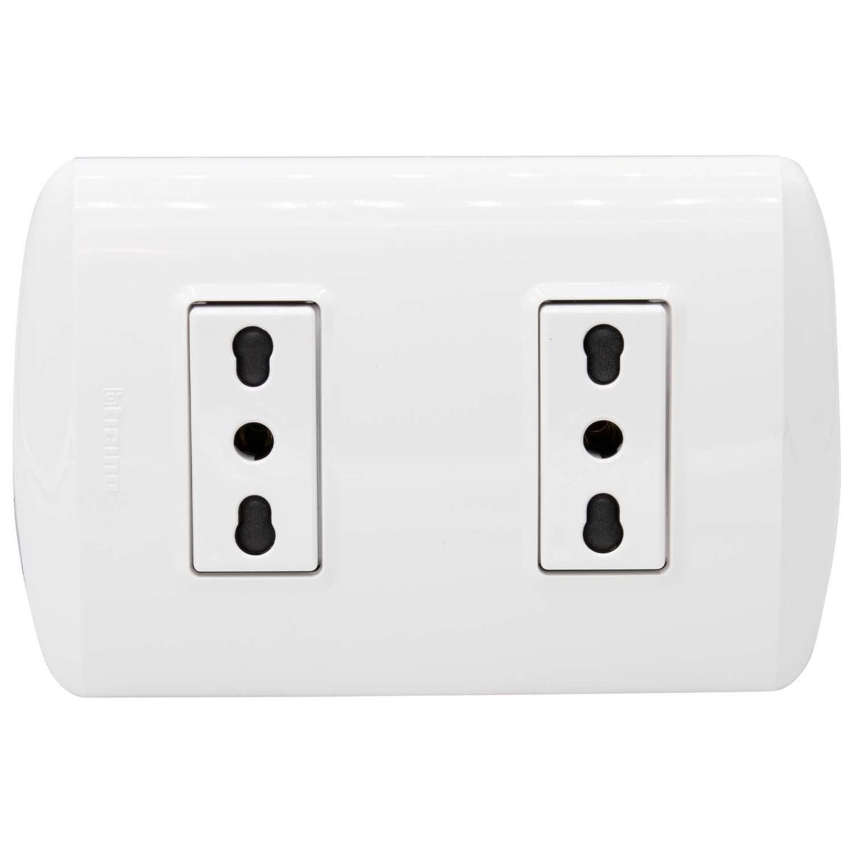 BTICINO - Placa Armada Modus Plus Tomacorriente Doble 10/16A Color Blanco