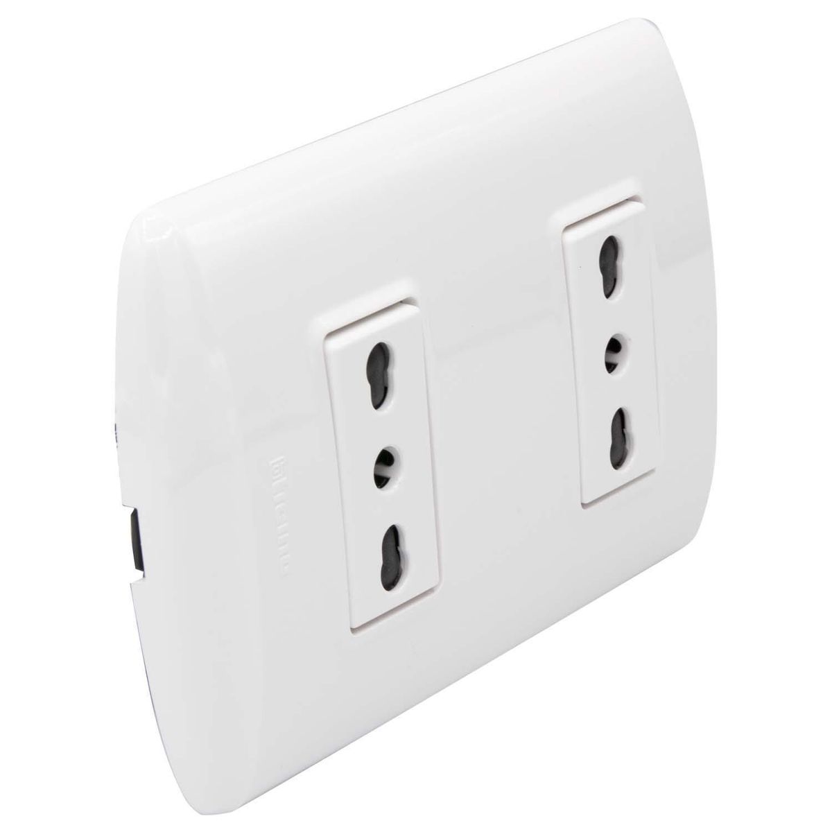 BTICINO - Placa Armada Modus Plus Tomacorriente Doble 10/16A Color Blanco