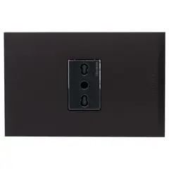 BTICINO - Placa Armada Nóbile Tomacorriente Simple 10/16A Negro