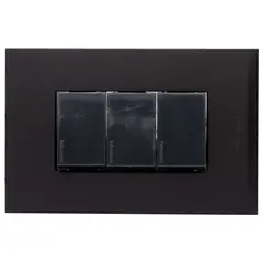 BTICINO - Placa armada Nóbile interruptor triple 9/32 negro