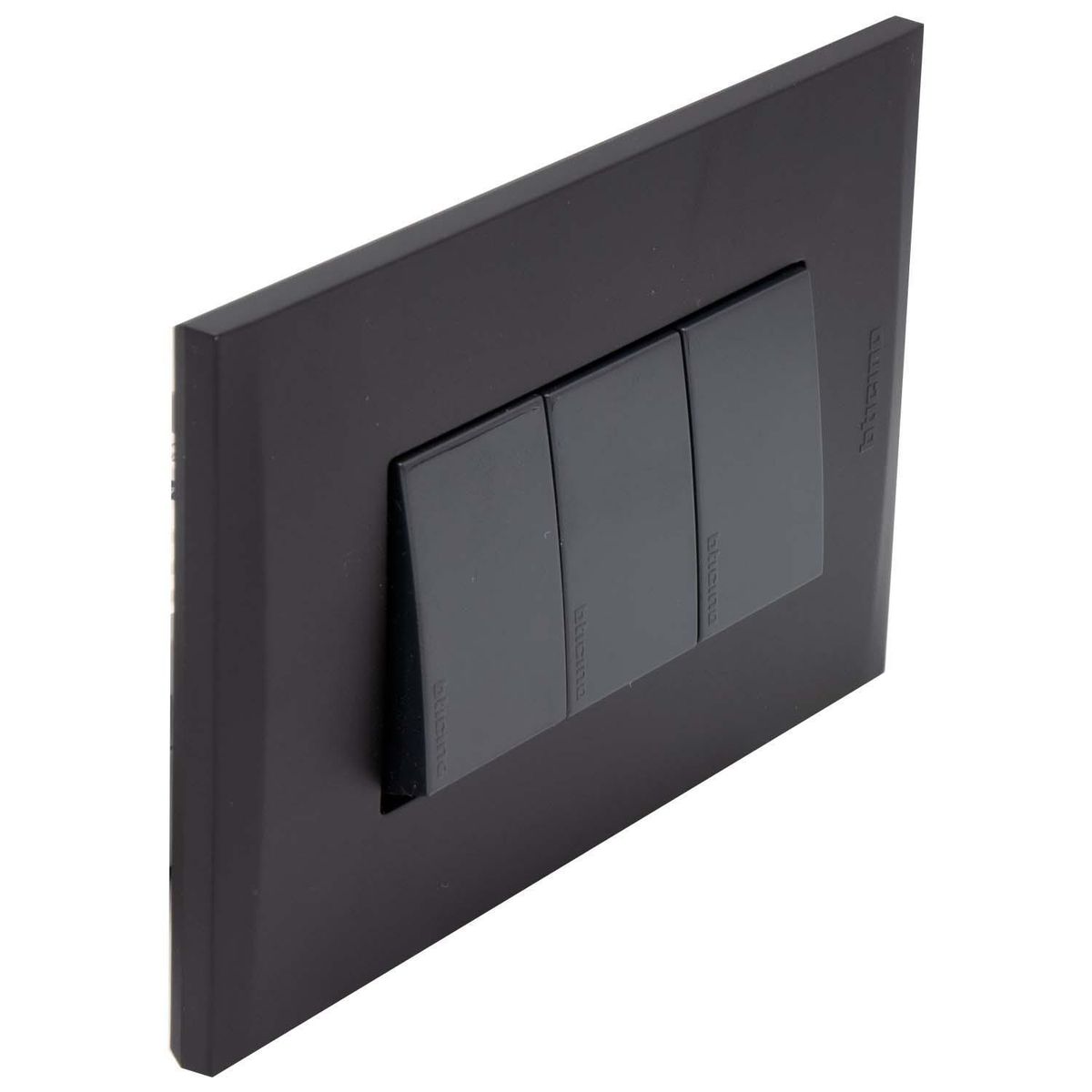 BTICINO - Placa armada Nóbile interruptor triple 9/32 negro