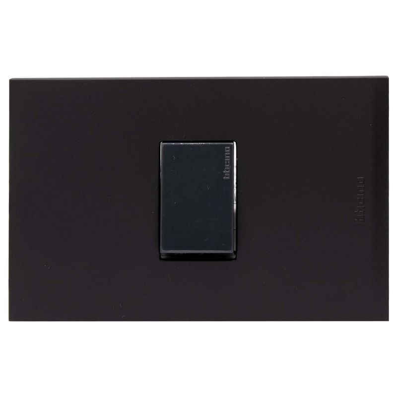 BTICINO - Placa armada Nóbile pulsador negro