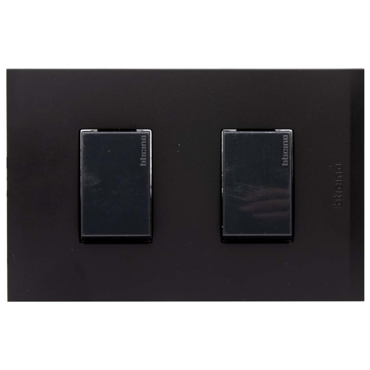 BTICINO - Placa armada Nóbile interruptor doble 9/15 negro