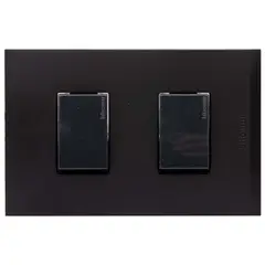 BTICINO - Placa armada Nóbile interruptor doble 9/15 negro