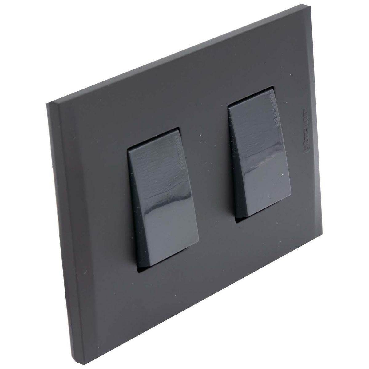 BTICINO - Placa armada Nóbile interruptor doble 9/15 negro