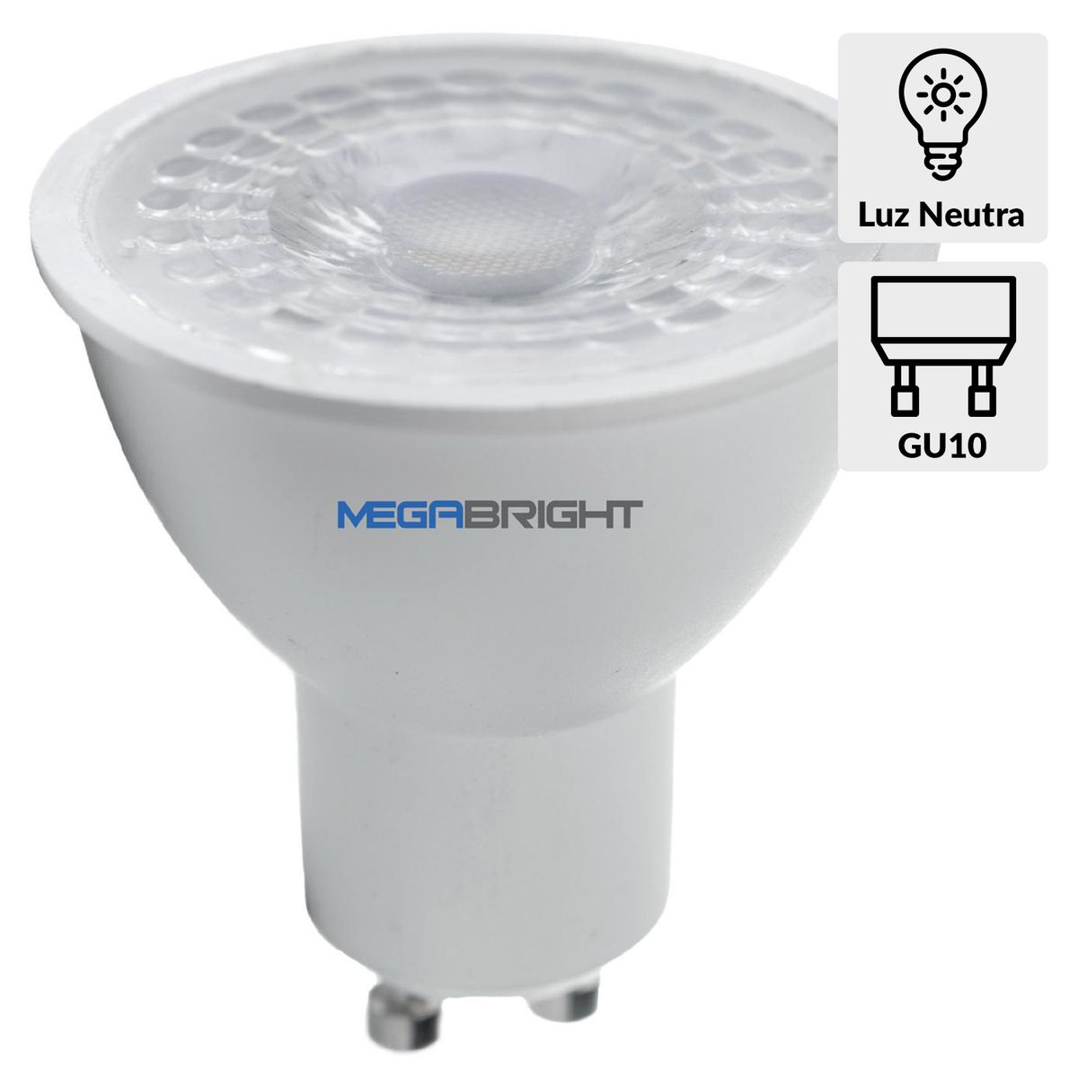 MEGABRIGHT - Ampolleta Led PAR 5.5 W GU10 430 lm Luz Neutro