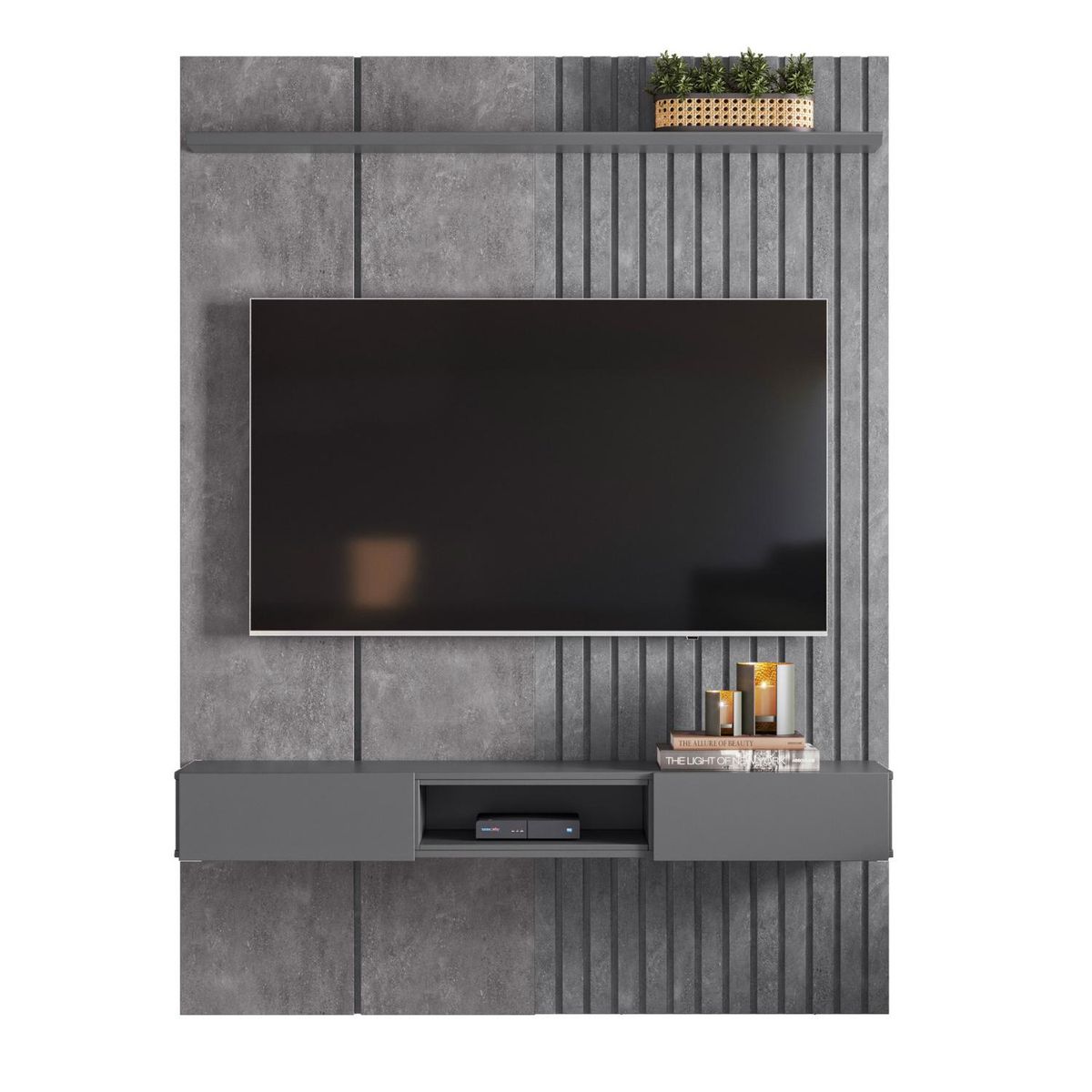 ONESSTA - Panel TV Aéro Bless Gris 65 " 153x207x39 cm